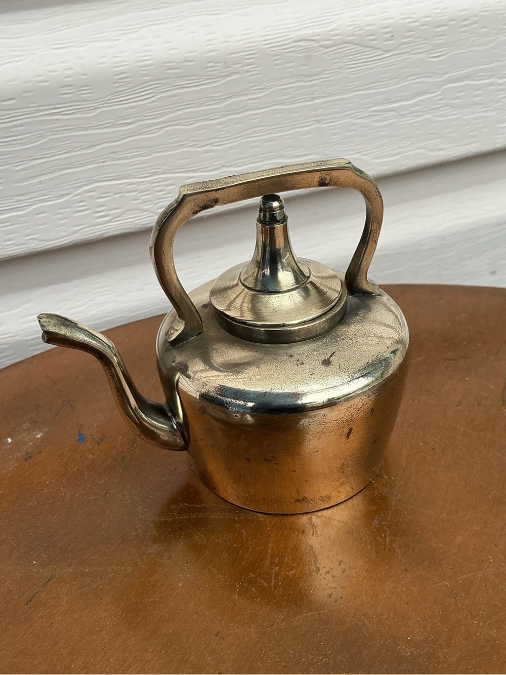 Vintage small Brass decorative Teakettle with solid Handle